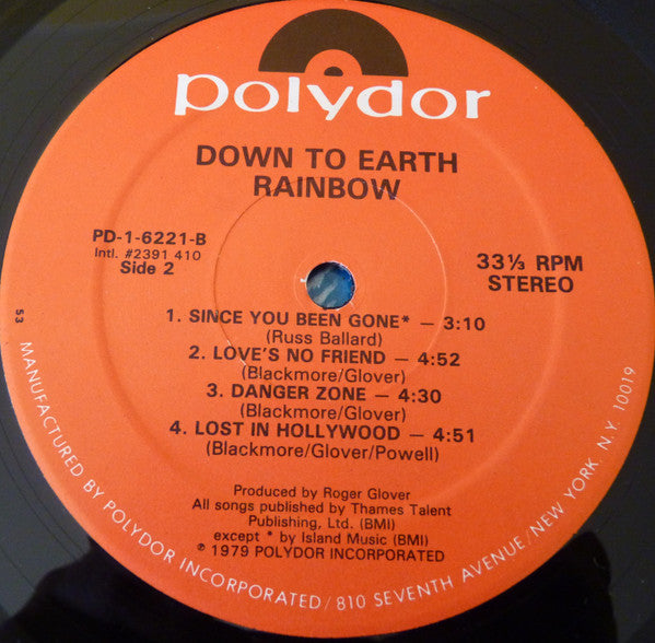 Rainbow - Down To Earth (Vinyl, LP, Album, Stereo) Very Good (VG) / Very Good (VG)