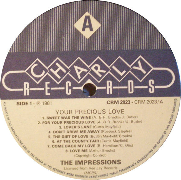 The Impressions - Your Precious Love (Vinyl, LP, Compilation) Very Good Plus (VG+) / Good (G)