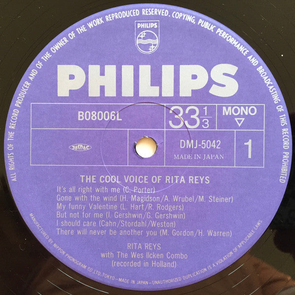 Rita Reys - The Cool Voice Of Rita Reys (Vinyl, LP, Album, Reissue, Mono) Very Good Plus (VG+) / Very Good Plus (VG+)