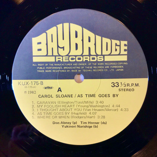 Carol Sloane - As Time Goes By (Vinyl, LP, Album) Very Good Plus (VG+) / Very Good Plus (VG+)