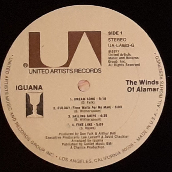 Iguana (7) - The Winds Of Alamar (Vinyl, LP, Album) Very Good Plus (VG+) / Very Good (VG)