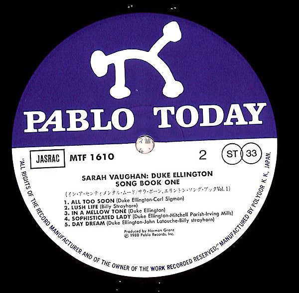 Sarah Vaughan - Duke Ellington Book One (Vinyl, LP, Album) Very Good Plus (VG+) / Very Good Plus (VG+)