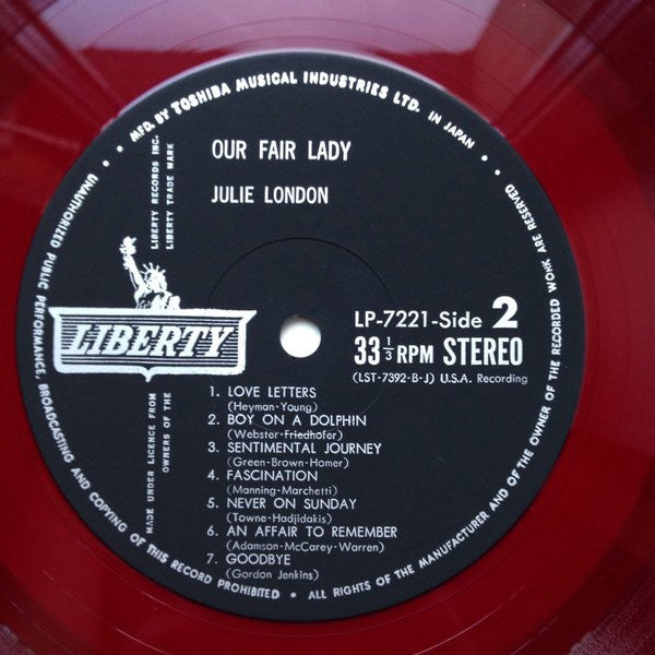 Julie London - Our Fair Lady (Vinyl, LP, Album, Stereo) Good Plus (G+) / Good Plus (G+)