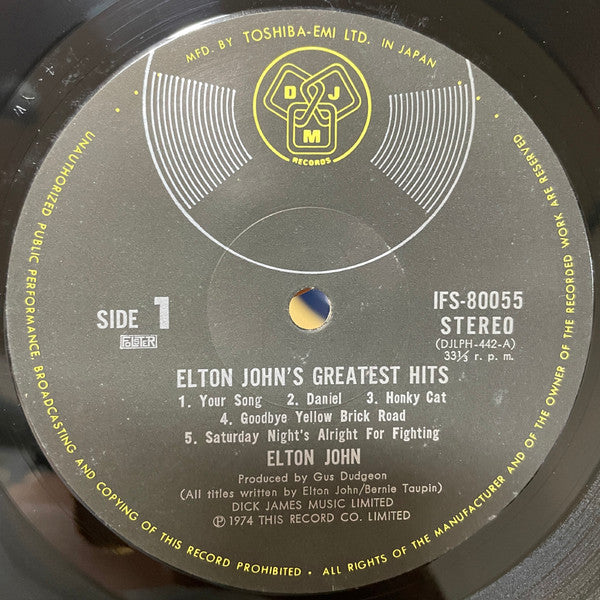 Elton John - Greatest Hits (Vinyl, LP, Compilation, Stereo)