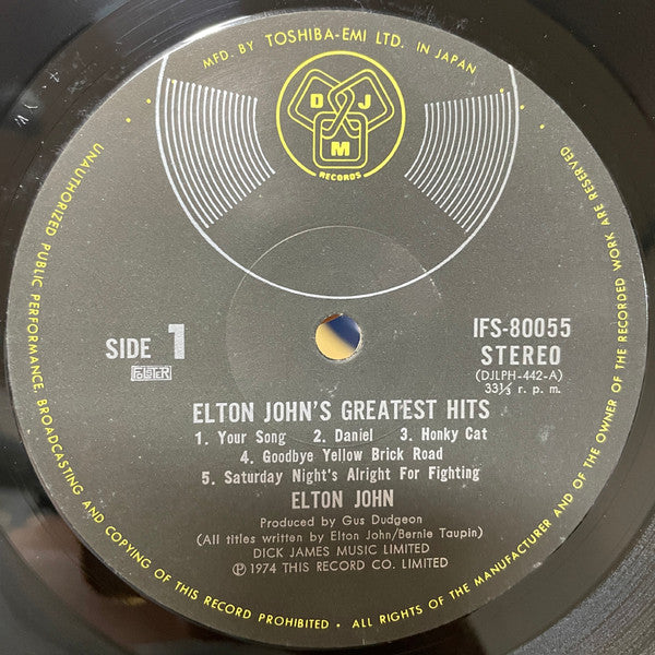 Elton John - Greatest Hits (Vinyl, LP, Compilation, Stereo) Very Good Plus (VG+) / Very Good Plus (VG+)
