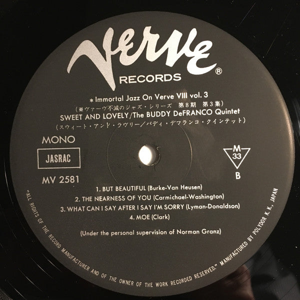 Buddy DeFranco Quintet - Sweet And Lovely (Vinyl, LP, Album, Reissu...