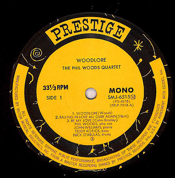 The Phil Woods Quartet - Woodlore (Vinyl, LP, Album, Reissue, Mono) Good Plus (G+) / Poor (P)