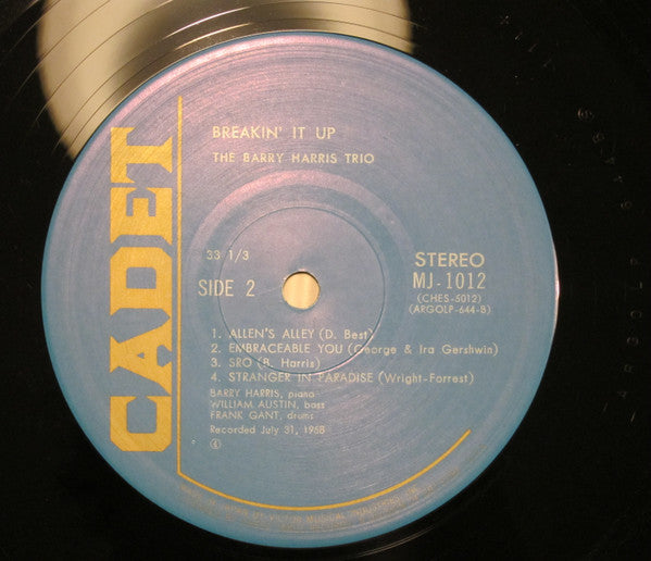 Barry Harris Trio - Breakin' It Up (Vinyl, LP, Album, Limited Edition, Reissue, Special Edition) Very Good Plus (VG+) / Very Good Plus (VG+)