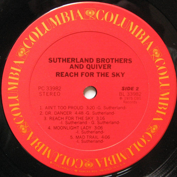 Sutherland Brothers - Reach For The Sky (Vinyl, LP, Album, Stereo) Very Good (VG) / Very Good (VG)