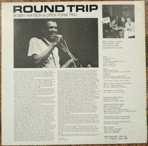 Bobby Watson (2) - Round Trip (Vinyl, LP, Album) Very Good (VG) / Good Plus (G+)