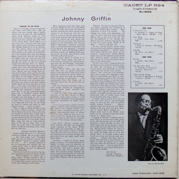 Johnny Griffin - Johnny Griffin (Vinyl, LP, Album, Reissue, Mono) Good Plus (G+) / Good Plus (G+)