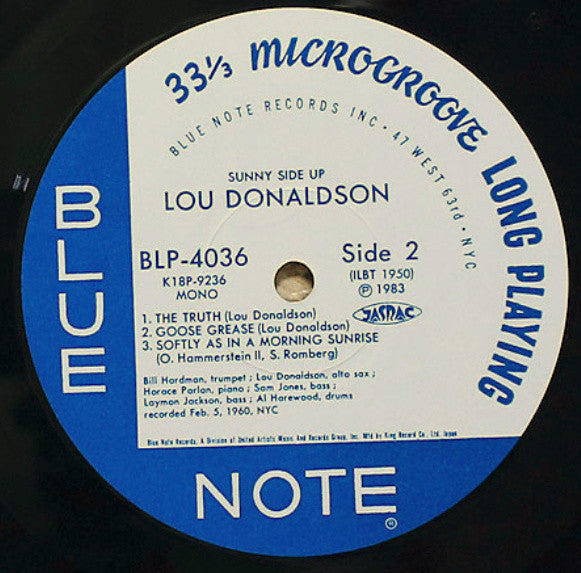 Lou Donaldson - Sunny Side Up (Vinyl, LP, Album, Reissue, Mono)