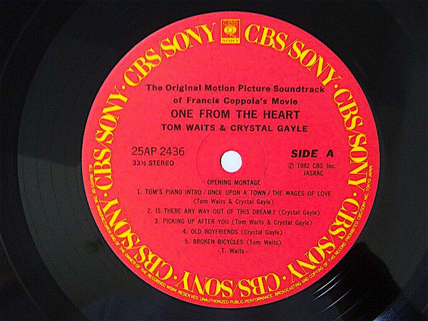 Tom Waits - One From The Heart - The Original Motion Picture Soundtrack Of Francis Coppola's Movie (Vinyl, LP, Album) Very Good (VG) / Very Good (VG)