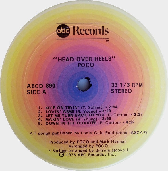 Poco (3) - Head Over Heels (Vinyl, LP, Album, Stereo) Very Good Plus (VG+) / Very Good Plus (VG+)