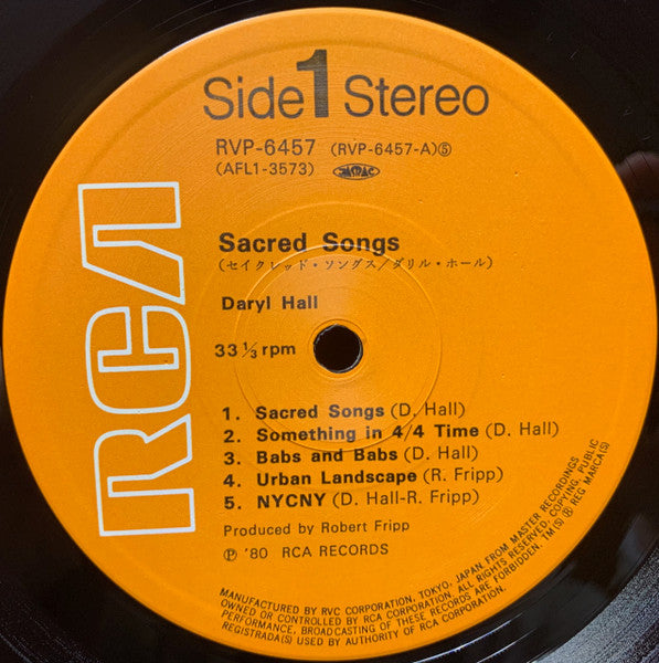 Daryl Hall - Sacred Songs = セイクレッド・ソングス (Vinyl, LP, Album, Stereo)