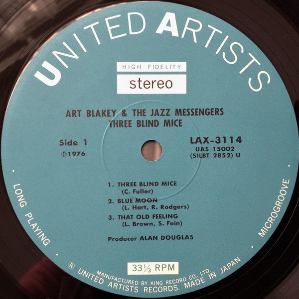 Art Blakey & The Jazz Messengers - 3 Blind Mice = スリー・ブラインド・マイス (Vinyl, LP, Album, Limited Edition, Reissue, Stereo) Very Good Plus (VG+) / Very Good Plus (VG+)