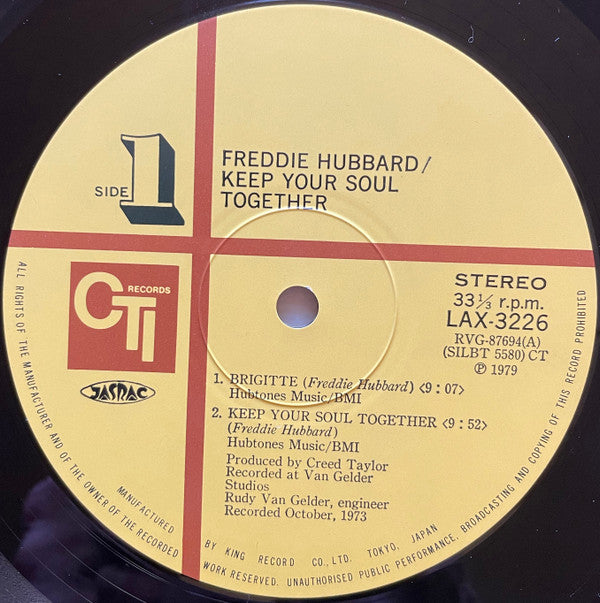 Freddie Hubbard - Keep Your Soul Together (Vinyl, LP, Album, Limited Edition, Reissue, Stereo) Near Mint (NM or M-) / Very Good (VG)