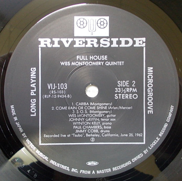 Wes Montgomery - Full House (Vinyl, LP, Album, Reissue, Stereo) Very Good Plus (VG+) / Very Good Plus (VG+)