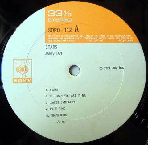 Janis Ian - Stars (Vinyl, LP, Album) Very Good Plus (VG+) / Very Good Plus (VG+)