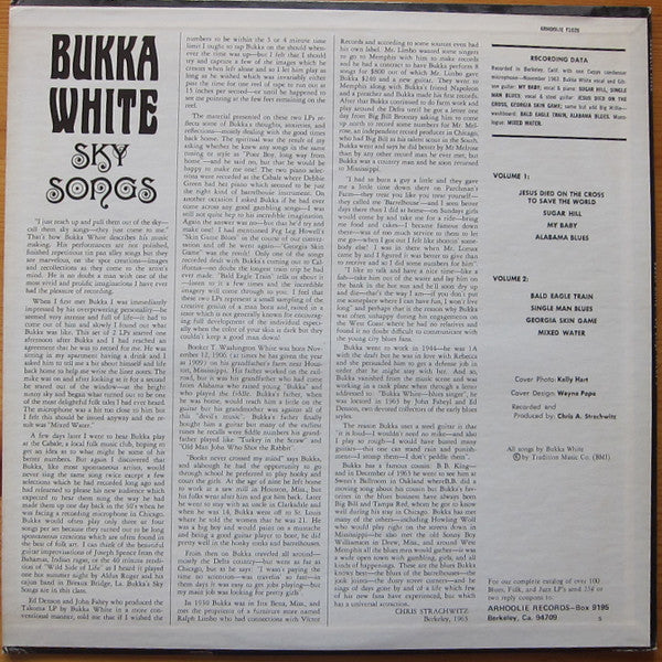 Bukka White - Sky Songs Vol. 2 (Vinyl, LP, Album, Reissue) Very Good (VG) / Very Good (VG)