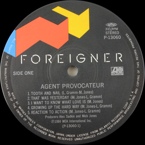Foreigner - Agent Provocateur (Vinyl, LP, Album, Stereo)