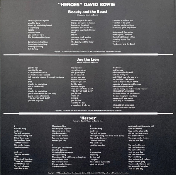 David Bowie - "Heroes" = 英雄夢語り（ヒーローズ） (Vinyl, LP, Album) Very Good Plus (VG+) / Near Mint (NM or M-)