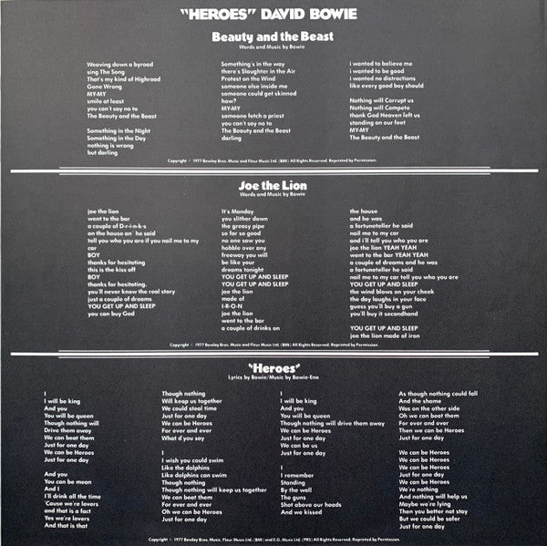 David Bowie - "Heroes" (Vinyl, LP, Album) Very Good Plus (VG+) / Very Good Plus (VG+)