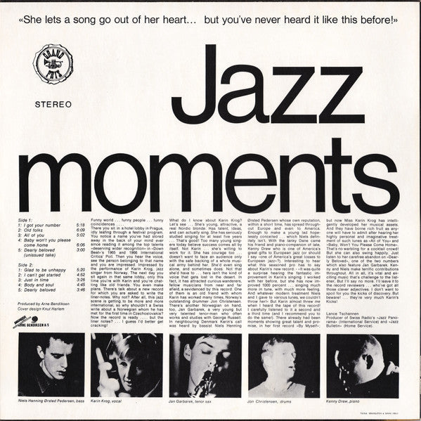 Karin Krog - Jazz Moments With Karin Krog (Vinyl, LP, Album, Reissue, Stereo) Very Good (VG) / Very Good (VG)