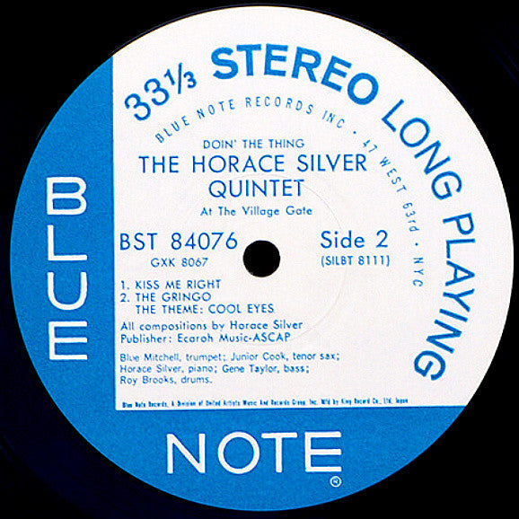 The Horace Silver Quintet - Doin' The Thing - At The Village Gate (Vinyl, LP, Album, Reissue) Very Good Plus (VG+) / Very Good Plus (VG+)