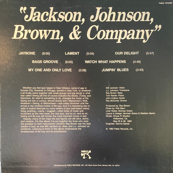 Milt Jackson - Jackson, Johnson, Brown, & Company (Vinyl, LP, Album, Stereo) Very Good (VG) / Very Good (VG)