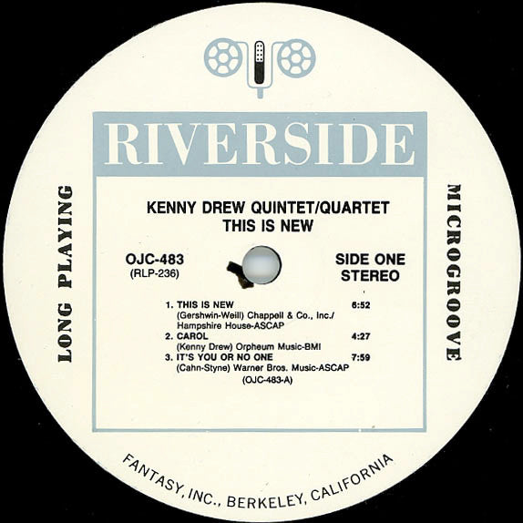 Kenny Drew Quintet - This Is New (Vinyl, LP, Album, Reissue, Remastered, Stereo) Near Mint (NM or M-) / Very Good Plus (VG+)