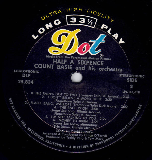 Count Basie - Half A Sixpence (Vinyl, LP, Stereo) Very Good (VG) / Good Plus (G+)