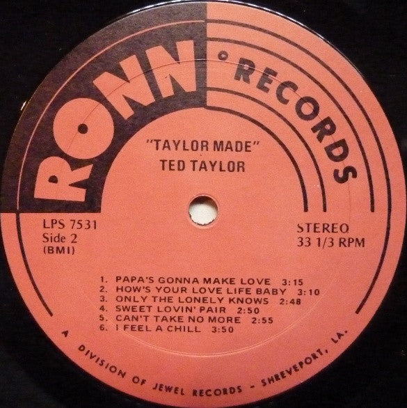 Ted Taylor - Taylor Made (Vinyl, LP) Very Good (VG) / Very Good (VG)