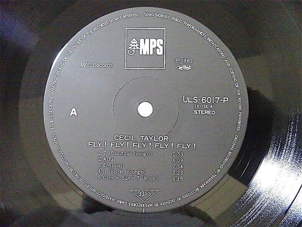 Cecil Taylor - Fly! Fly! Fly! Fly! Fly! (Vinyl, LP, Album, Stereo) Very Good Plus (VG+) / Very Good Plus (VG+)