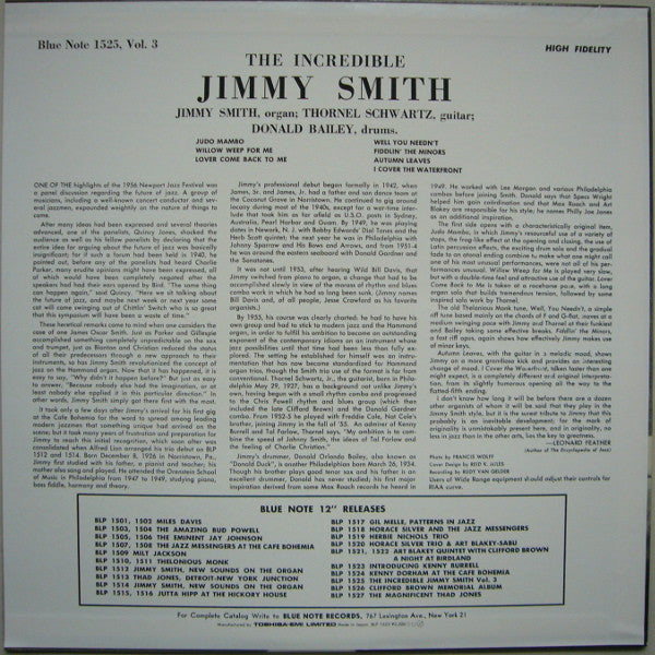 Jimmy Smith - At The Organ, Volume 3 (Vinyl, LP, Album, Mono, Reissue) Near Mint (NM or M-) / Very Good Plus (VG+)