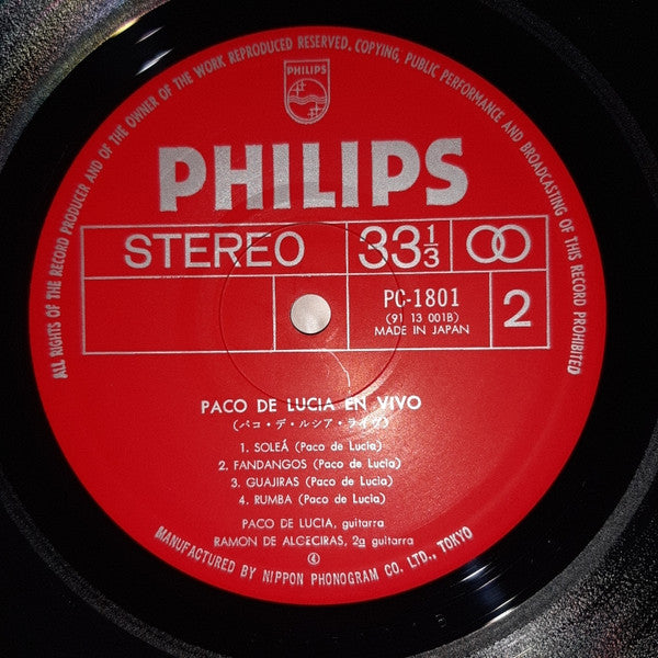 Paco De Lucía - En Vivo Desde El Teatro Real (Vinyl, LP, Album) Near Mint (NM or M-) / Very Good Plus (VG+)