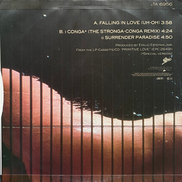 Miami Sound Machine - Falling In Love (Uh-Oh) (Vinyl, 12", 45 RPM, Single) Good Plus (G+) / Good Plus (G+)