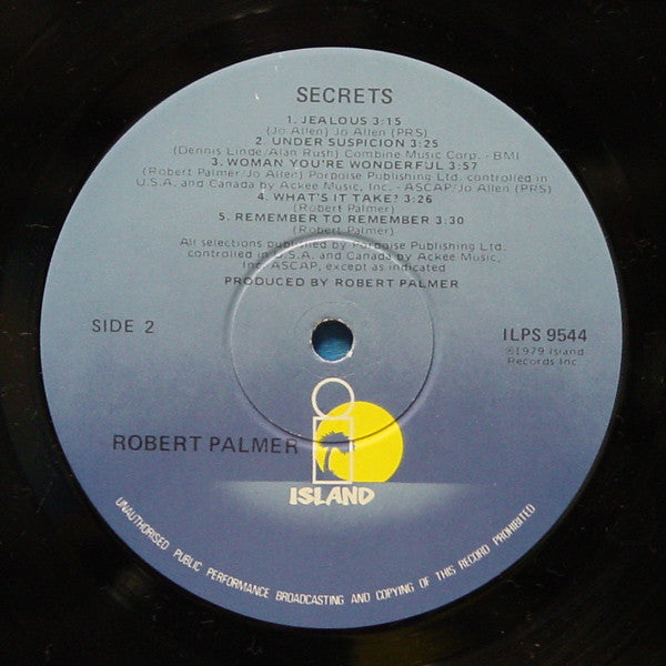 Robert Palmer - Secrets (Vinyl, LP, Album) Very Good (VG) / Good Plus (G+)