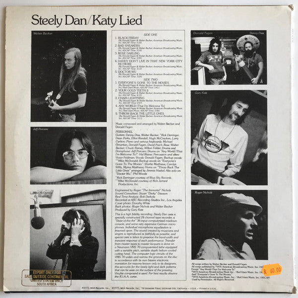 Steely Dan - Katy Lied (Vinyl, LP, Album, Reissue) Very Good (VG) / Very Good Plus (VG+)