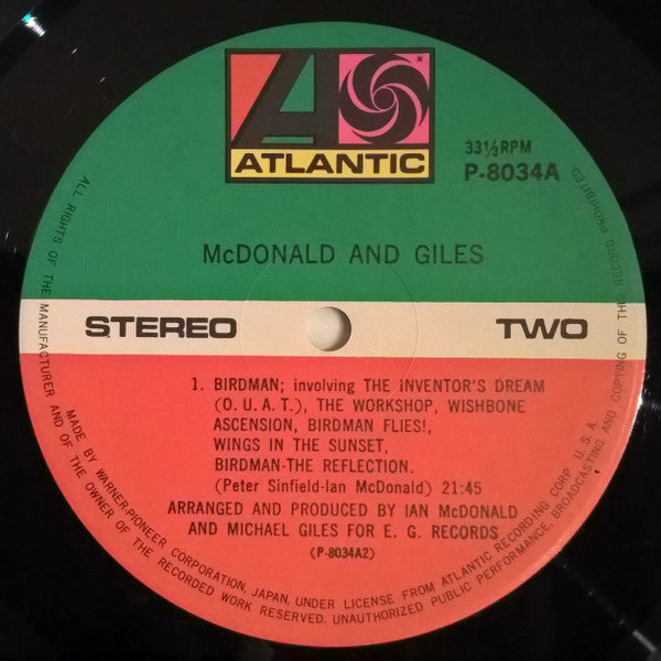 McDonald & Giles - McDonald And Giles (Vinyl, LP, Album, Reissue, S...