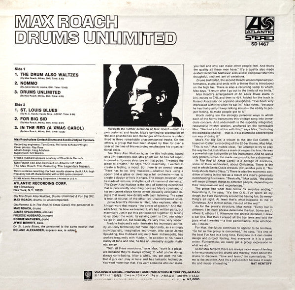Max Roach - Drums Unlimited (Vinyl, LP, Album, Reissue, Stereo) Very Good (VG) / Very Good (VG)