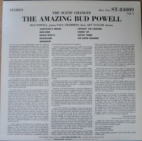 Bud Powell - The Scene Changes, Vol. 5 (Vinyl, LP, Album, Reissue) Very Good Plus (VG+) / Very Good Plus (VG+)