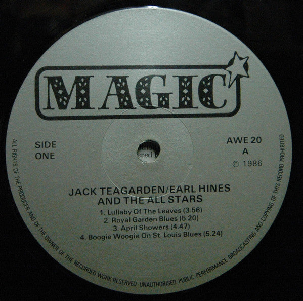 Jack Teagarden - The Jack Teagarden / Earl Hines All Stars At The Olympia Theatre Paris (Vinyl, LP, Album, Mono) Very Good Plus (VG+) / Very Good Plus (VG+)