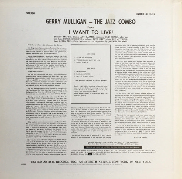 Gerry Mulligan - The Jazz Combo From "I Want To Live!" (Vinyl, LP, ...