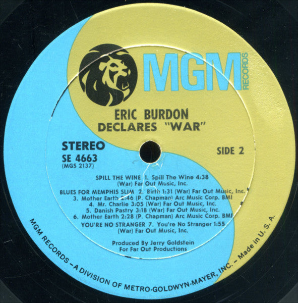 Eric Burdon & War - Eric Burdon Declares "War" (Vinyl, LP, Album, Stereo) Good Plus (G+) / Good Plus (G+)