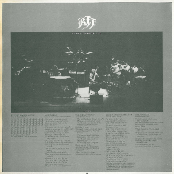 Return To Forever - Live (Vinyl, LP, Album, Promo) Very Good (VG) / Very Good (VG)