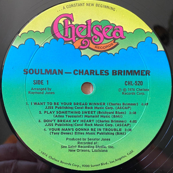 Charles Brimmer - Soulman (Vinyl, LP, Album, Stereo) Very Good (VG) / Very Good Plus (VG+)