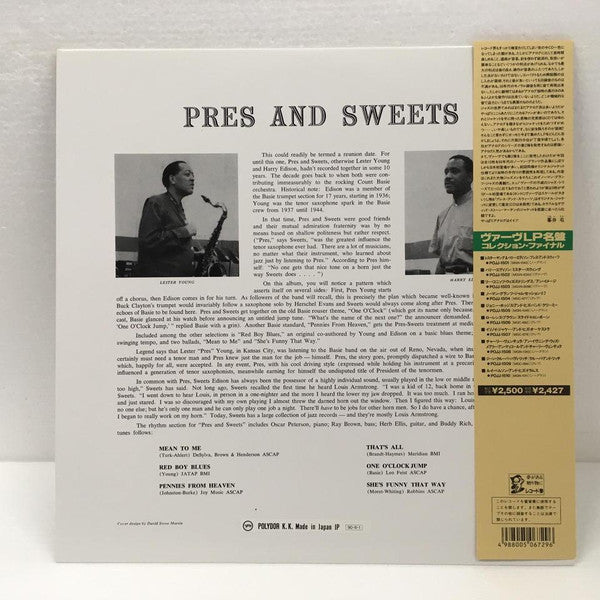 Lester Young - Pres & Sweets (Vinyl, LP, Album, Limited Edition, Reissue, Mono) Near Mint (NM or M-) / Very Good Plus (VG+)