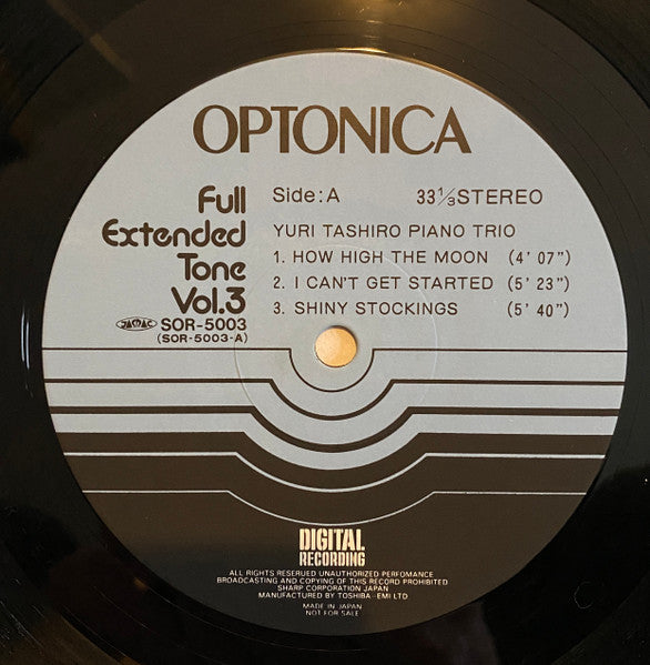 Yuri Tashiro Piano Trio - Optonica -  Full Extended Tone Vol. 3 (Vinyl, LP, Album, Promo, Stereo) Very Good Plus (VG+) / Good Plus (G+)
