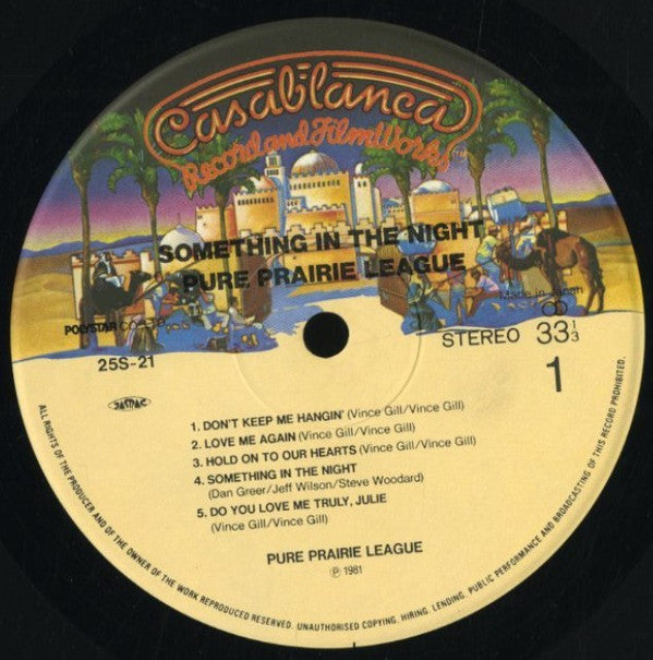 Pure Prairie League - Something In The Night (Vinyl, LP, Album) Near Mint (NM or M-) / Very Good Plus (VG+)